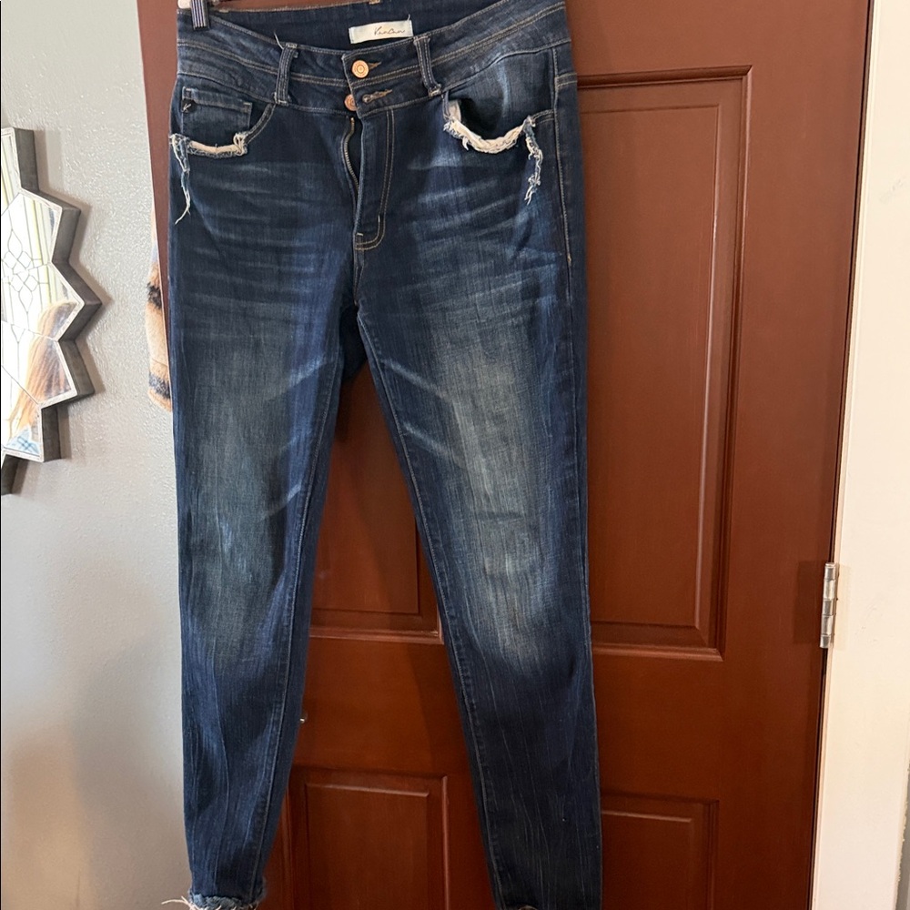 KanCan Distressed Dark Blue Skinny Jeans